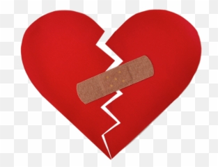 Heart Png Black - Broken With Bandaid