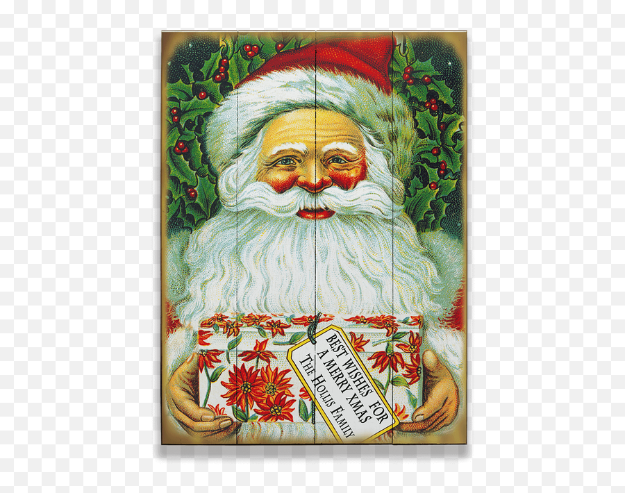 Best Wishes From Santa And Merry Christmas Sign - Vintage Holiday Graphics Png,Santa Beard Transparent Background