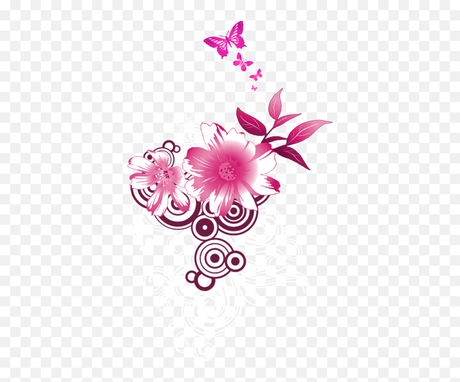 Download Hd Pink Butterflies Png Freeshipping - Butterfly Png Flowers,Pink Butterfly Png