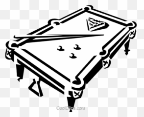 Pool Table And Balls Royalty Free - Billiards Clipart Black White png