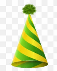 Party Hat Svg Free Library Png Files - Green And Yellow