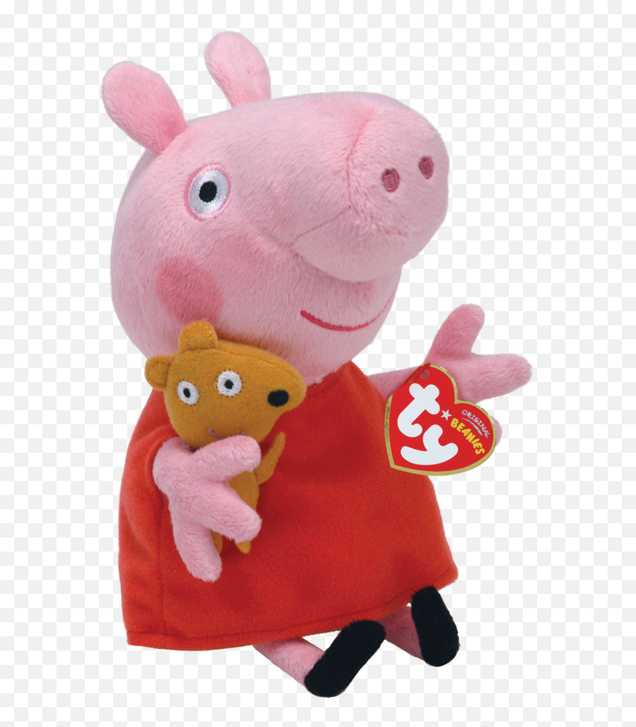 Peppa Pig Red Dress Regular Beanie Babies - Peppa Pig Teddy Bear Png,Peppa Pig Png