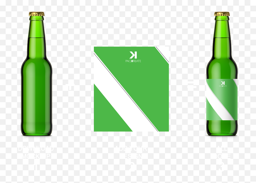 Packreate How To Use A Packaging Mock - Up Beer Bottle Mockup Png Hd,Green Beer Icon
