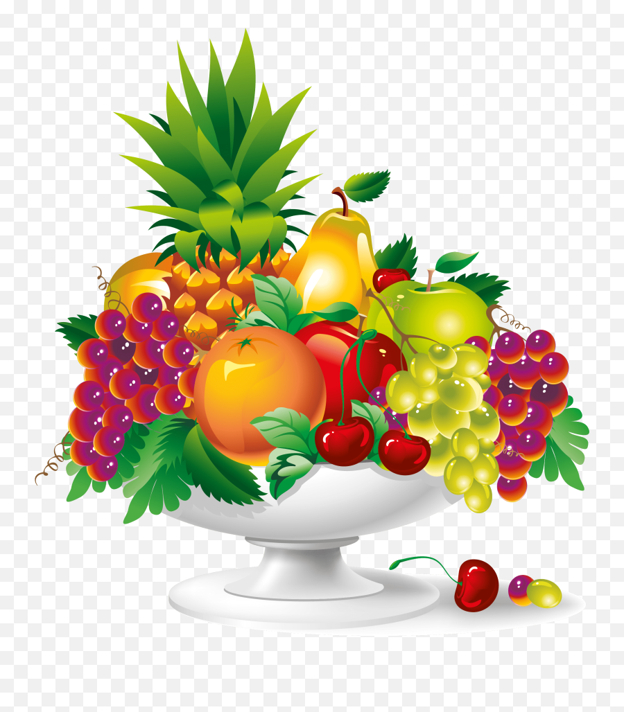 Fruit Plate Vector Art Download - Fruits Clipart Transparent Png,Plate Png