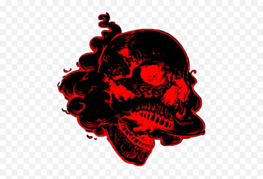 Skull Red Black Skulls Smoke Smokey Dead Bones Freetoed - Red Smoke Skull Png,Red Smoke Png