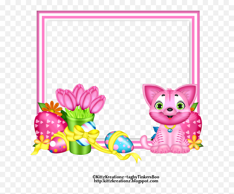 Pink Easter Frame Cluster Full Size Png Download Seekpng - Clip Art,Easter Frame Png
