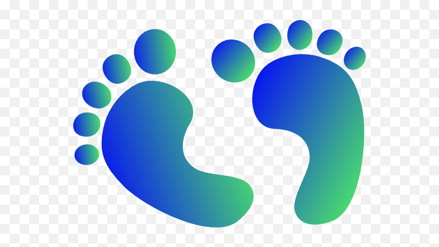 Blue Green Baby Feet Png Clip Arts - Blue And Green Footprint,Baby Feet Png