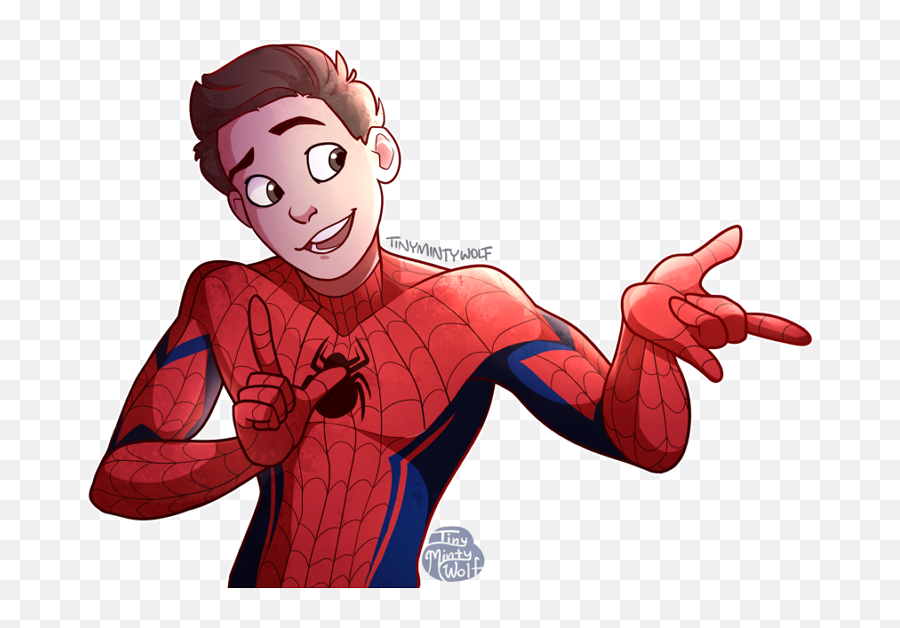 I Originally Drew A Background For This Spiderman Tom Holland Fan Art Png Spider - man Transparent