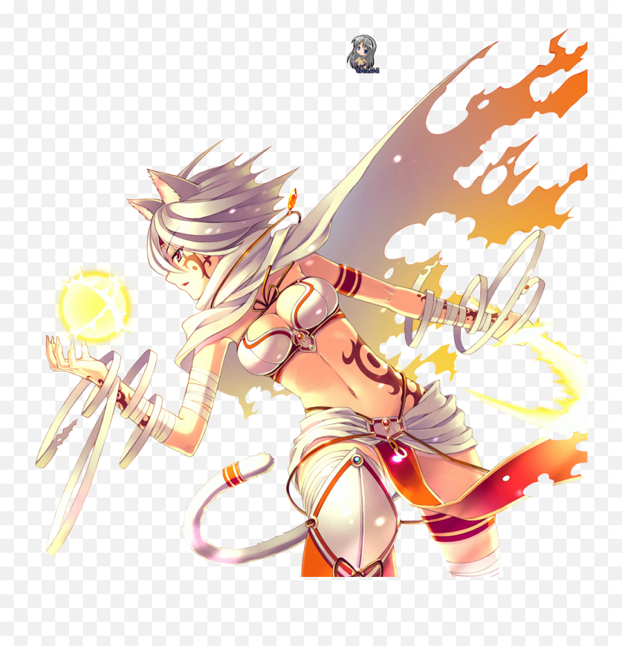Fire Render Png - Anime Girl White Hair Fights,Hot Anime Girl Png