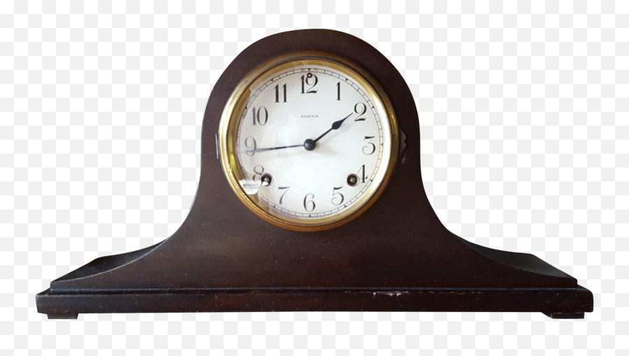 Vintage Ansonia Mid - Century Mahogany Mantle Clock Quartz Clock Png,Vintage Clock Png