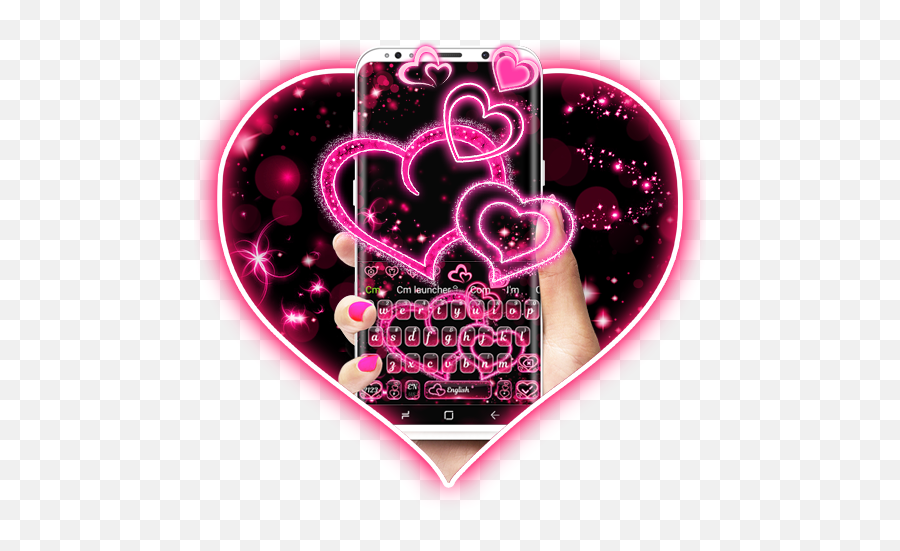 App Insights Sparkling Neon Heart Keyboard Apptopia - Heart Png,Neon Heart Png