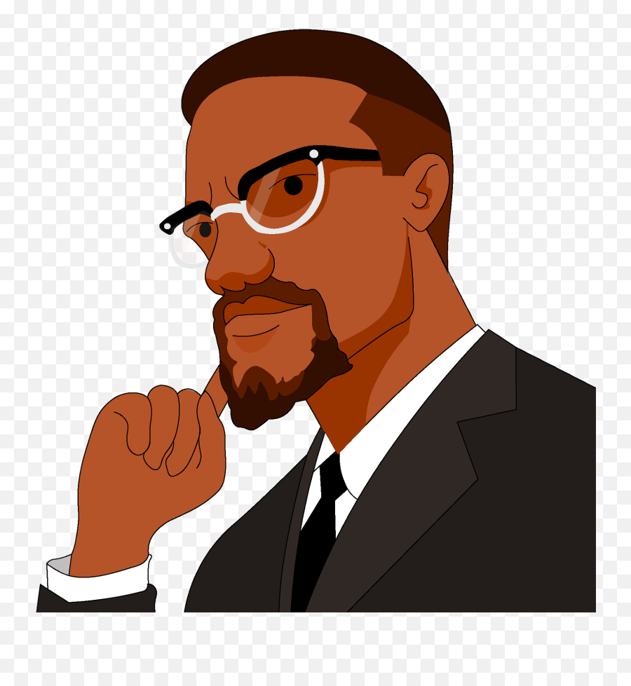 Black History Month - Malcom X Drawing Png,Black X Png