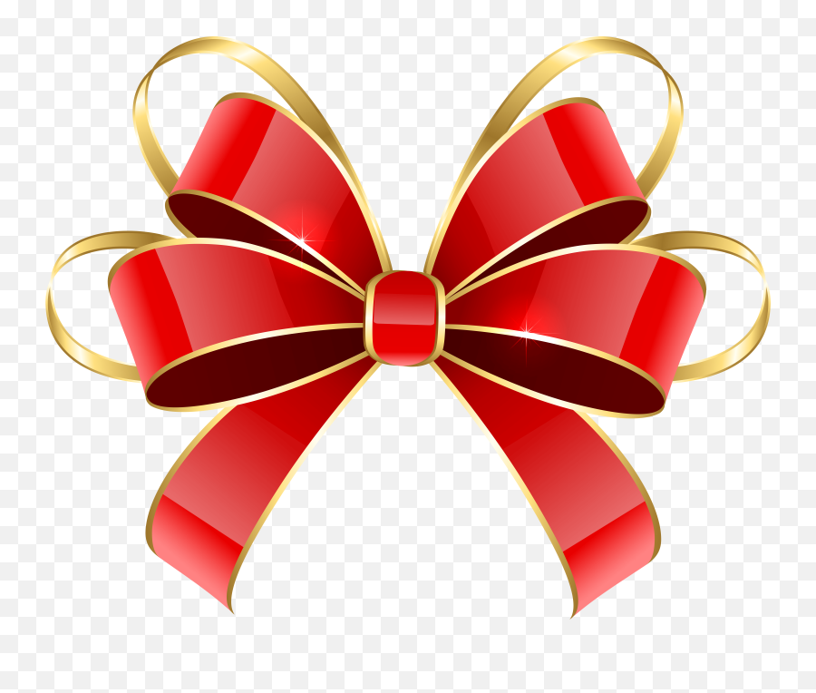 Transparent Red And Gold Christmas Ribbon Stock Photo Gift Png Bow