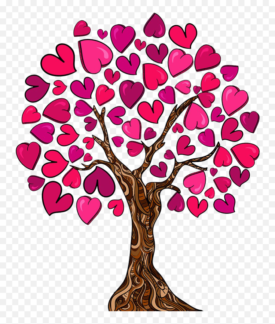 Family Tree Heart Love Clip Art - Clipart Heart Family Tree Valentine Tree Clip Art Png,Family Tree Png