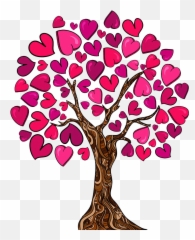 Family Tree Heart Love Clip Art - Clipart Valentine png