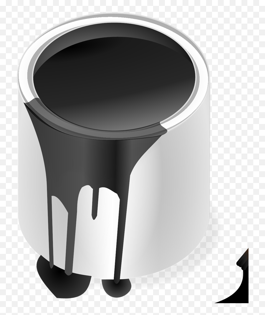 Black Paint Bucket With Brush Svg Vector - Black Paint Bucket Png,Bucket Clipart Png