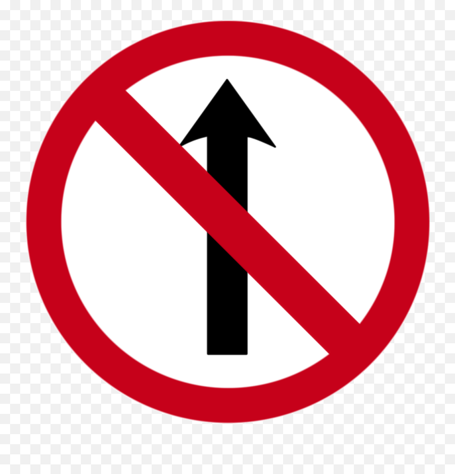 Regulatory Traffic Signs Ireland - Do Not Go Straight Sign Png,Red And White Triangle Logo