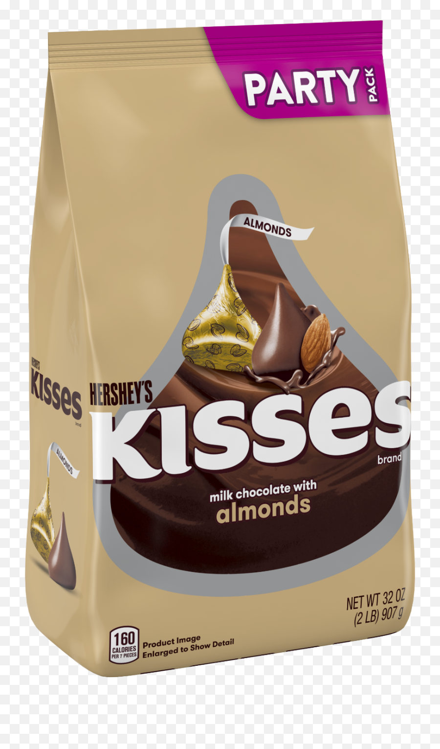 Almonds Candy Party Bag 32 Oz - Chocolate Png,Hershey's Kisses Logo
