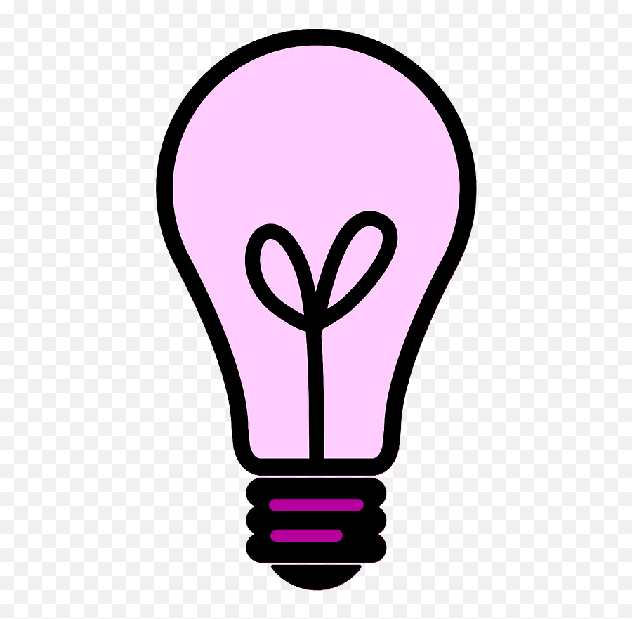 Pink Light Bulb Clipart - Bulb Clipart Png,Lightbulb Clipart Transparent