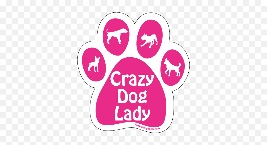 Crazy Dog Lady Paw Magnet - Big Png,Pink Dog Logo