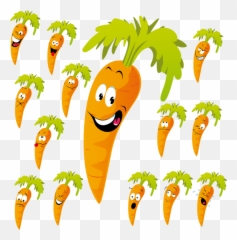 Cenoura - Carrot With Eyes Clipart Transparent Cartoon Broccoli And Carrots Drawing Png,Zanahoria Png