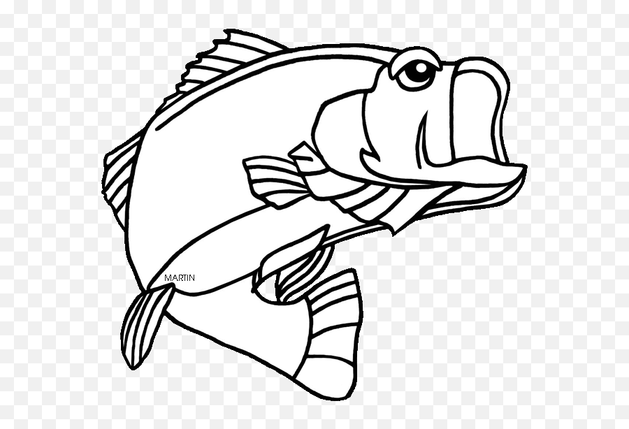 Wide Mouth Bass Clipart - Georgia State Fish Drawing Png,Largemouth Bass Png