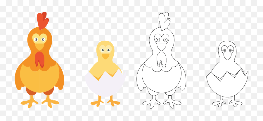Chicken Coloring Kids Vector Graphic - Dot Png,Chicken Icon Vector