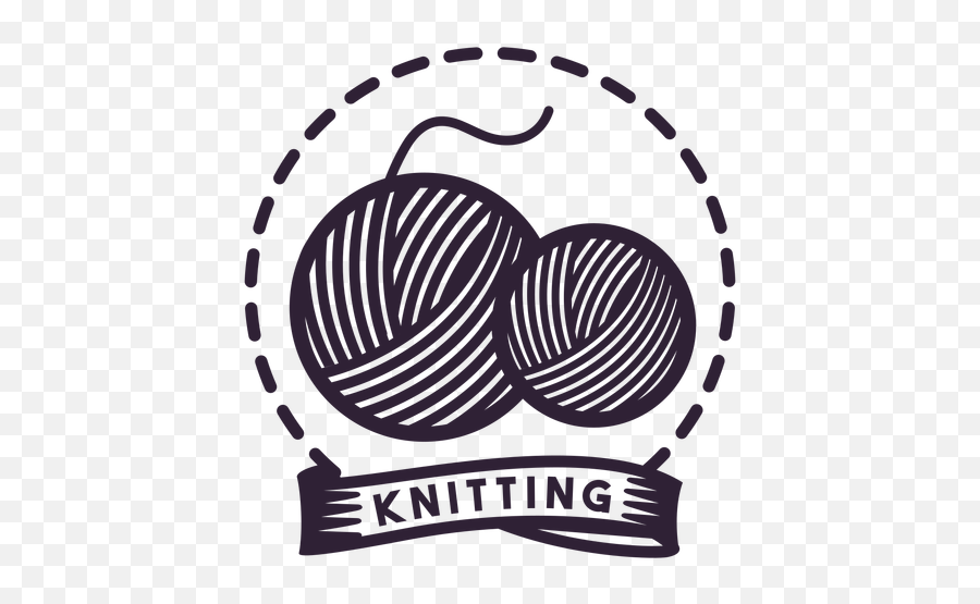 Knitting Clew Thread Yarn Badge Sticker - Circulo Con Lineas Punteadas Png,Knitting Png