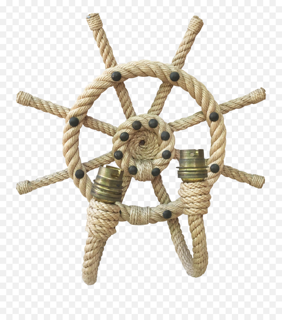 Rope Ship Wheel Sconce Audoux Minet Circa 1960 - Chair Png,Ship Wheel Png