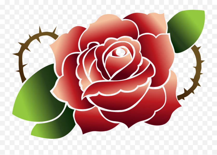 Red Rose Png Silhouette Transparent - Red Rose Png Transparent Cartoon,Rose Silhouette Png