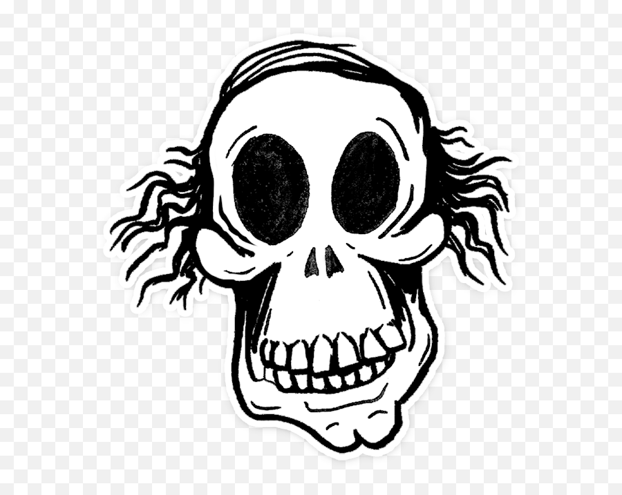 Screaming Skull Drawing - Skull Full Size Ghost Sticker Png,Skull Drawing Png