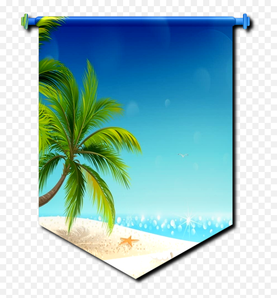 Monica Michielin Alphabets Beach Sand Blue Water Palm Tree - Couleur Dessin Plage Palmier Png,Icon Palm Beach