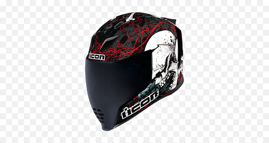 Icono Airflite Negro Cráneo Unisex Fullface Casco De Motocicleta Montar Street Racing Ebay - Icon Airflite Skull 18 Png,Icon Airframe Pro Pharaoh Helmet