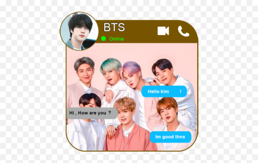 Download Jimin Bst Fake Call Chat Live Prank Free For - Bts Kpop Group Png,Jin Bts Icon