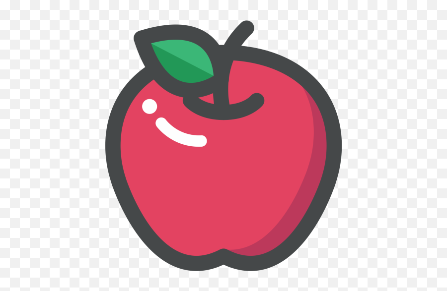 Apple Icon Of Colored Outline Style - Available In Svg Png Cartoon Apple Fruit Png,Fruit Png Images