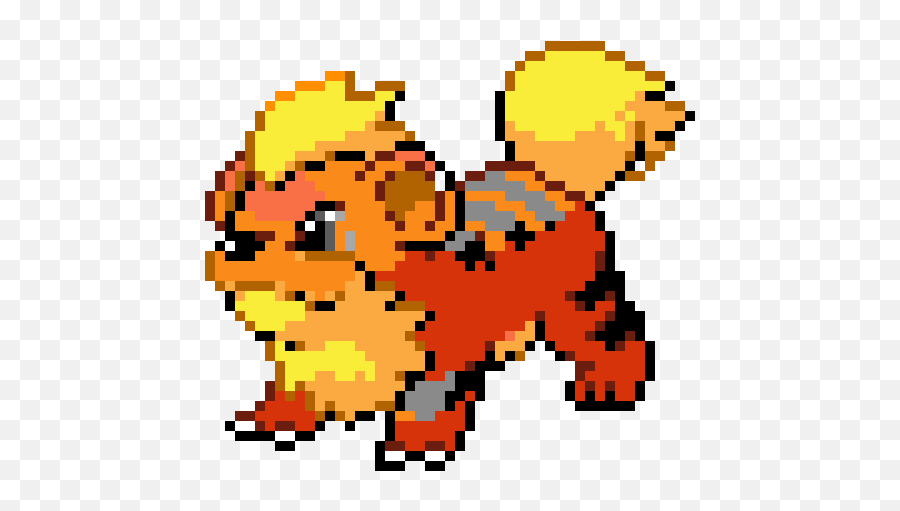 Growlithe Cross Stitch Pattern - Growlithe Pixel Art Png,Growlithe Png