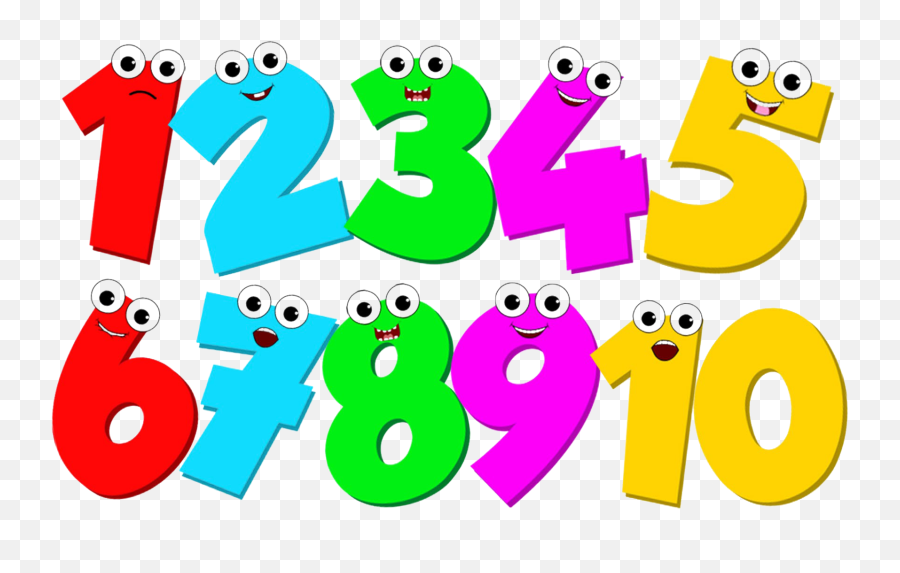 Library Of All The Numbers Image Download Transparent Png - Cartoon 1 To 10 Numbers,All Png