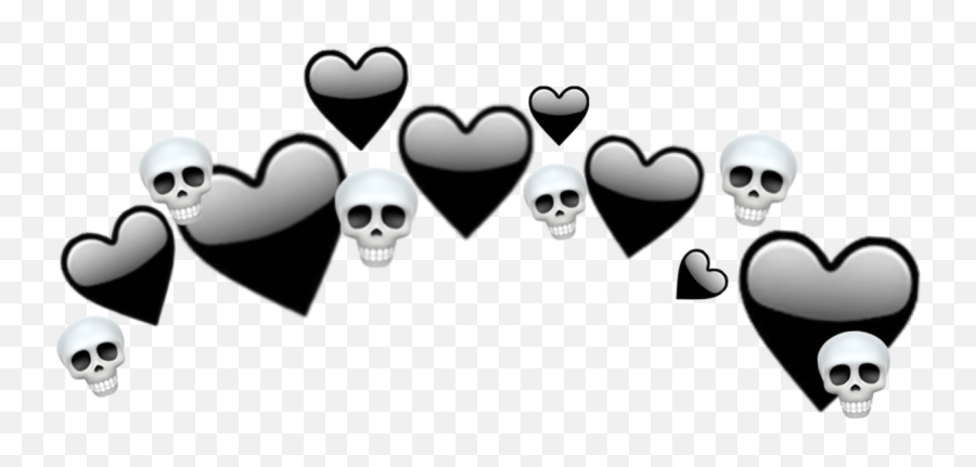 Heartjoon Black Heartcrown Heart Crown - Black Heart Crown Png,Skull Emoji Transparent