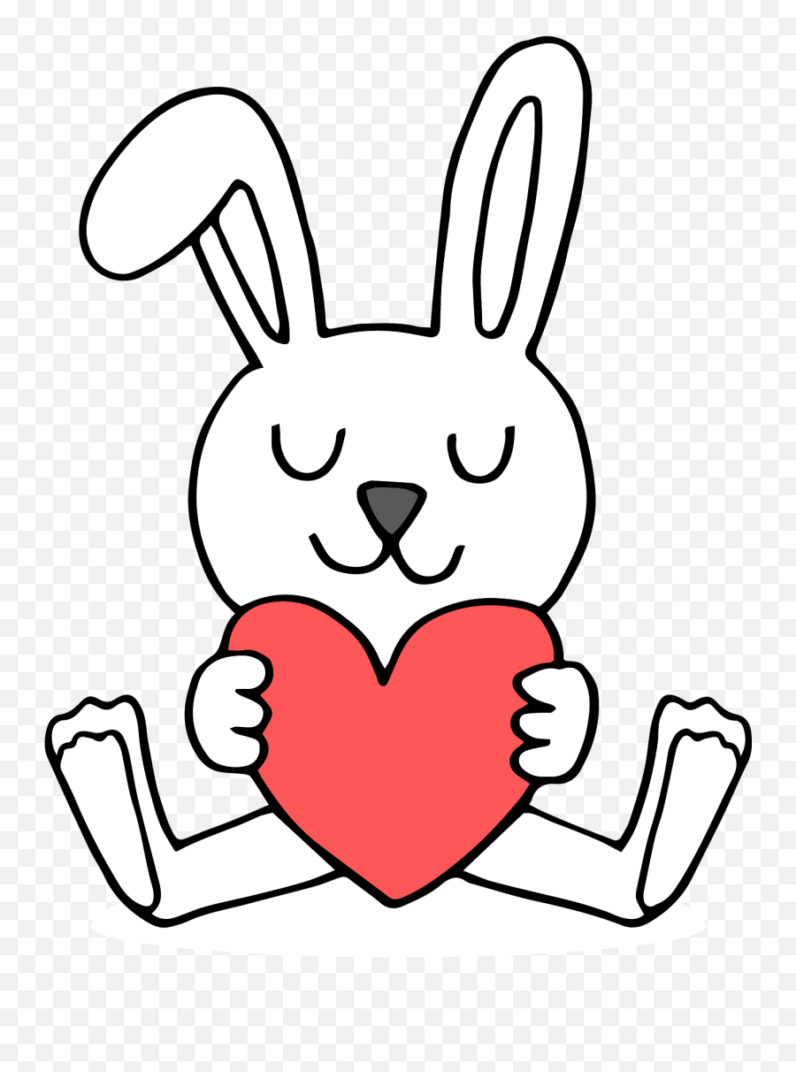 Bunny Holding Heart Png Picture - Bunny Holding Heart Coloring Page,Cartoon Heart Png