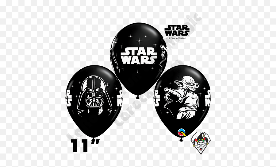 11 Inch Round Star Wars Onyx Black Balloon Qualatex 25ct - Star Wars Balloons Png,Black Balloons Png