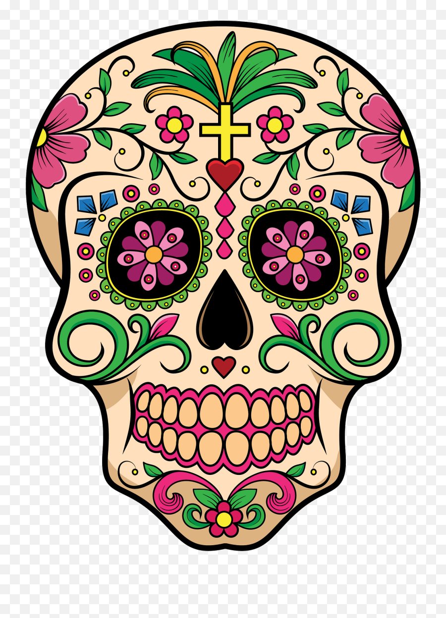 Sugar Skull Clipart - Dia De Los Muertos Mascara Png,Skulls Transparent