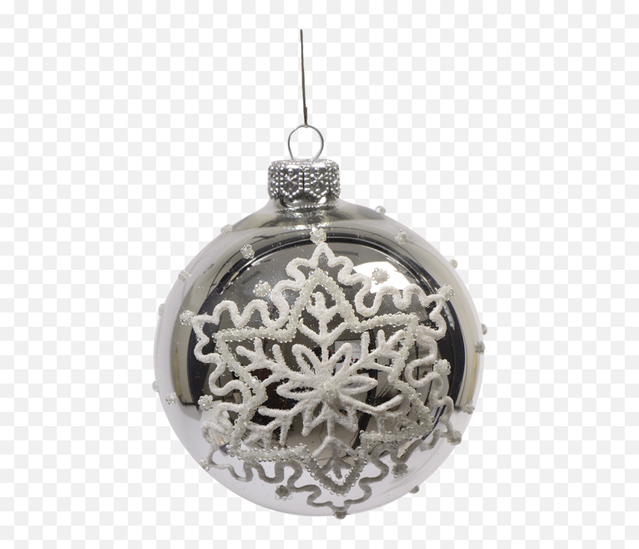 Set Of 6 Silver Christmas Baubles - Solid Png,Silver Snowflake Png