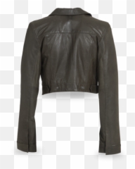 J Brand Cropped Olive Leather Jacket - Solid png