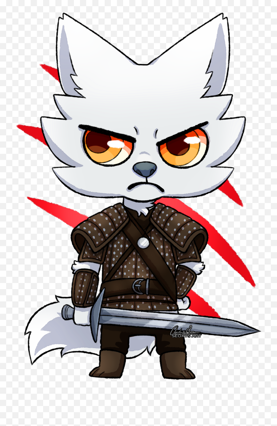 The Cute White Wolf Art By Me Witcher - Fictional Character Png,Witcher Icon Png