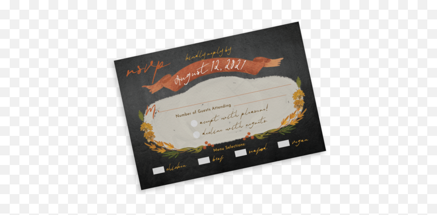 Fall Crisp Floral Rsvp Cards - Horizontal Png,Noha Style Icon