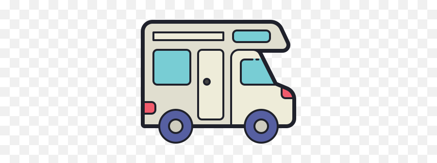 Camper Icon In Color Hand Drawn Style - Commercial Vehicle Png,Rv Icon