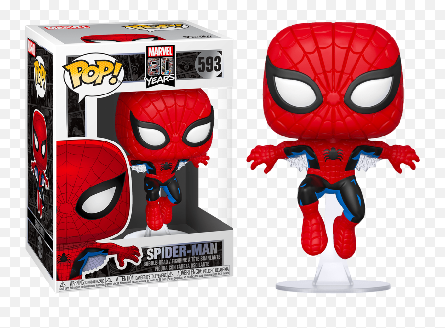 Funko Pop Spider - Man Spiderman First Appearance 80th Anniversary 593 Funko Pop Marvel 80th First Appearance Spider Man Png,Spider Gwen Png