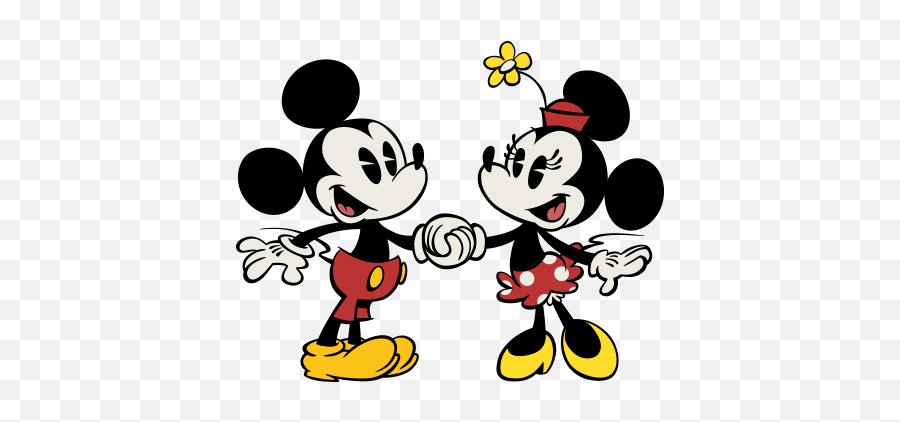 Download Mickey Minnie Artwork 6 - Mickey And Minnie Mouse Holding Hands Png,Mickey And Minnie Png