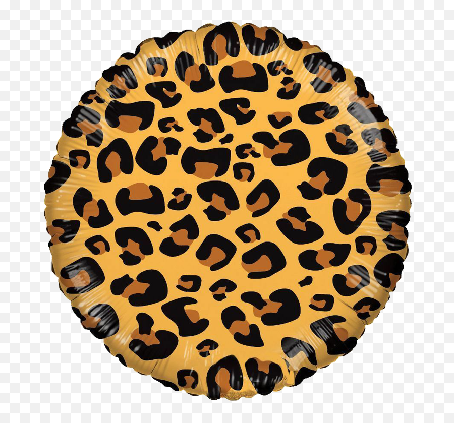 Brown Leopard Print Round Foil Balloon - Leopard Print Happy Birthday Png,Cheetah Print Png
