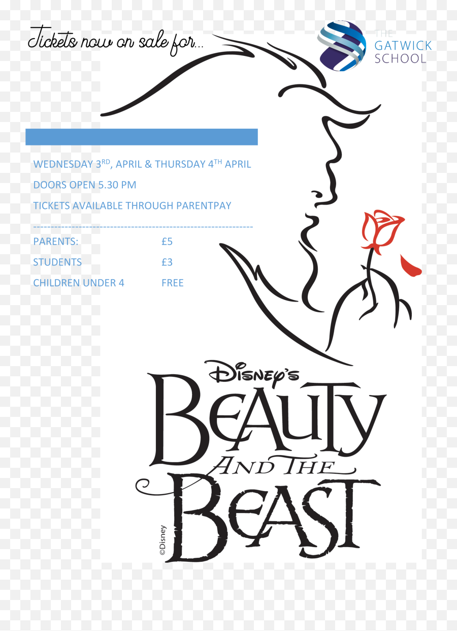 Beauty And The Beast - Tickets Now On Sale U2014 The Gatwick School Png,Beauty And The Beast Png